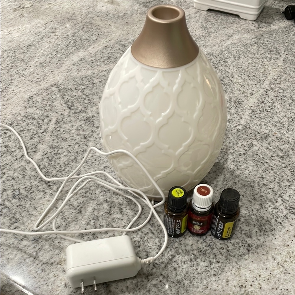 Young Living white and gold diffuser